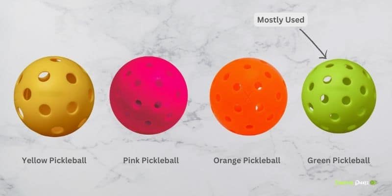 Pickelball balls colors